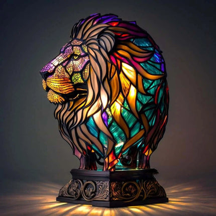 Colorful Stained Glass Table Lamp with Unique Animal Design | Warm Glow for Cozy Ambiance 5