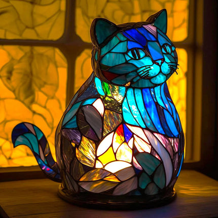 Colorful Stained Glass Table Lamp with Unique Animal Design | Warm Glow for Cozy Ambiance 8