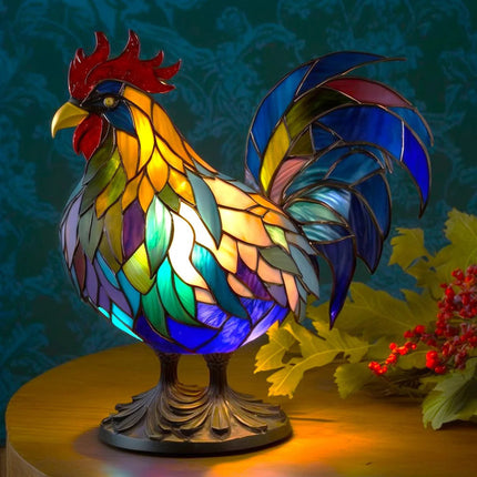 Colorful Stained Glass Table Lamp with Unique Animal Design | Warm Glow for Cozy Ambiance 9