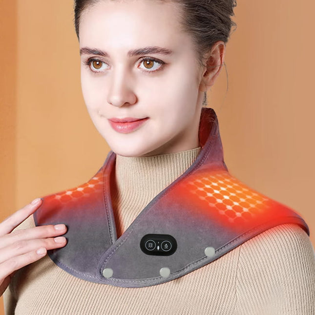ComfortEase | Electric Neck and Shoulder Heating Pad with Vibration | Ergonomic Design for Pain Relief 0