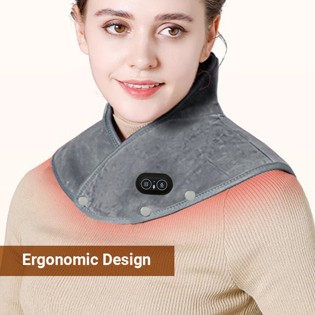 ComfortEase | Electric Neck and Shoulder Heating Pad with Vibration | Ergonomic Design for Pain Relief 1
