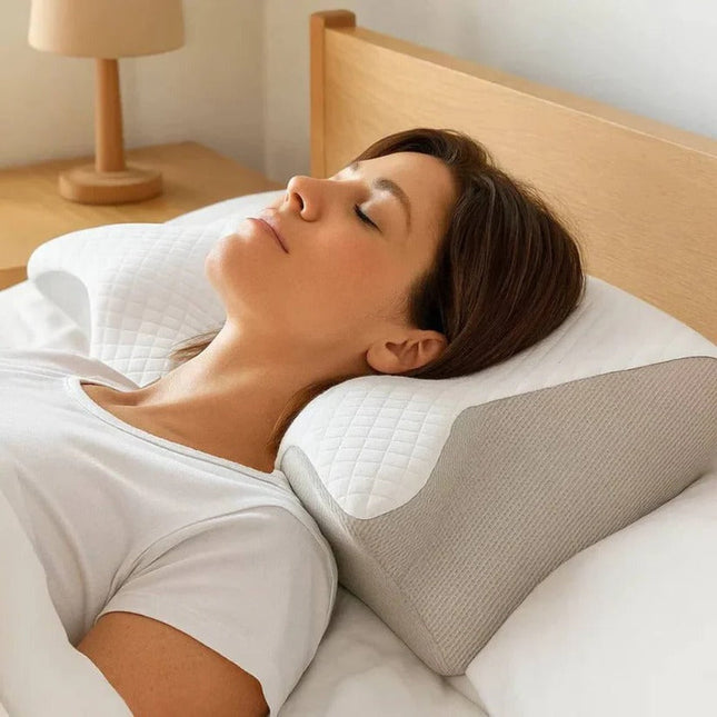 ComfortEase | Ergonomic Neck Support Pillow with Adaptive Foam for All Sleep Styles 1