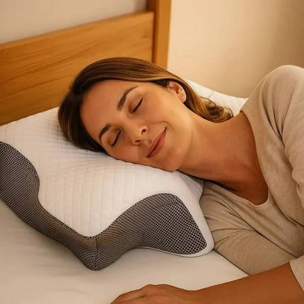 ComfortEase | Ergonomic Neck Support Pillow with Adaptive Foam for All Sleep Styles 5