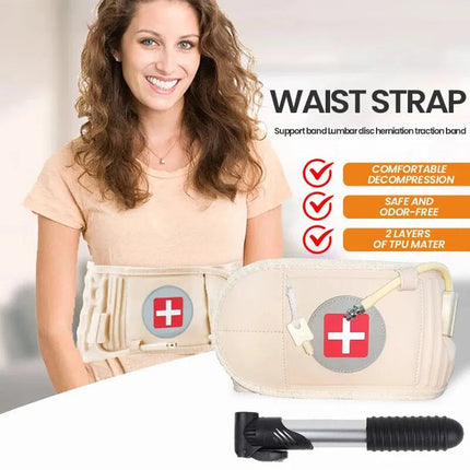 ComfortEase | Inflatable Lumbar Support Belt with Heat & Vibration | Pain Relief for Lower Back 0