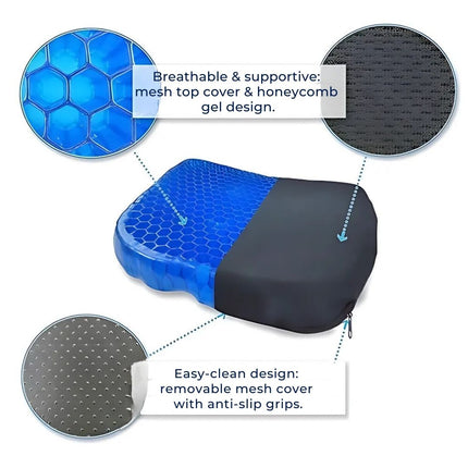 ComfortGel | Orthopedic Gel Seat Cushion with Pressure Relief | Tailbone Support for Comfort and Health 4