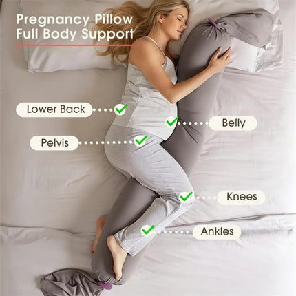 ComfortNest | Adjustable Full Body Pregnancy Pillow with Removable Cover | Ergonomic Support for Better Sleep 2