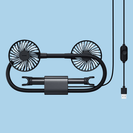 Comfort Breeze | Portable Car Fan with Dual-Head Design & 360° Rotation | USB Fan for Optimal Airflow 1