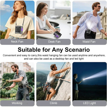 Comfort Breeze | Portable Waist Fan with 8000mAh Battery & 100 Speed Settings | Versatile Design for Ultimate Cooling 3