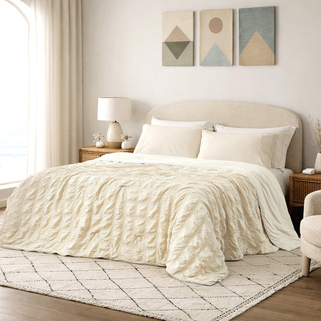 Comfort Collection | Cooling Comforter with Advanced Airflow | Lightweight Seersucker Design for Hot Sleepers 0