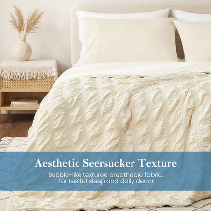Comfort Collection | Cooling Comforter with Advanced Airflow | Lightweight Seersucker Design for Hot Sleepers 4