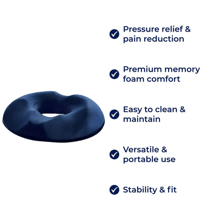 Comfort Cushion | Donut Seat Cushion for Tailbone Relief with Memory Foam | Washable Cover for Office & Travel 6