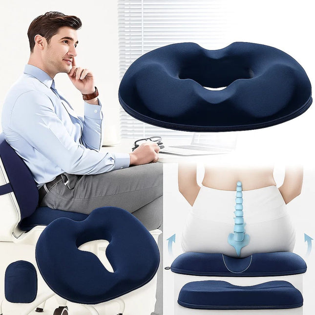 Comfort Cushion | Memory Foam Seat Cushion with Washable Cover | Tailbone Relief for Extended Sitting 1