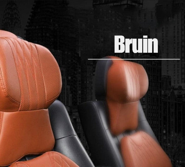 Comfort Drive | Ergonomic Memory Foam Neck Pillow with Soft Leather Cover | Universal Fit for Relaxed Travel 1