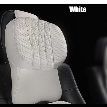 Comfort Drive | Ergonomic Memory Foam Neck Pillow with Soft Leather Cover | Universal Fit for Relaxed Travel 3