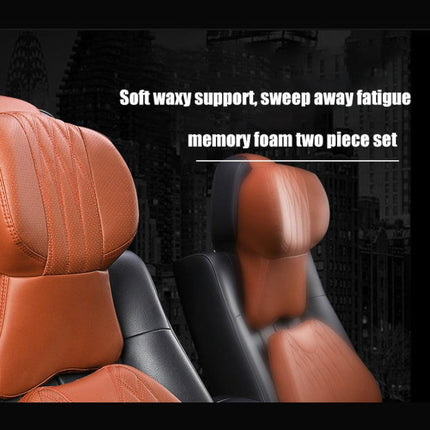 Comfort Drive | Ergonomic Memory Foam Neck Pillow with Soft Leather Cover | Universal Fit for Relaxed Travel 4