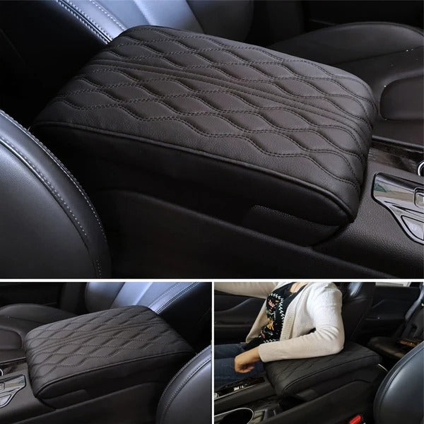 Comfort Drive | Leather Car Armrest Cushion with Memory Foam Support | Ergonomic Design for Driving Comfort 0