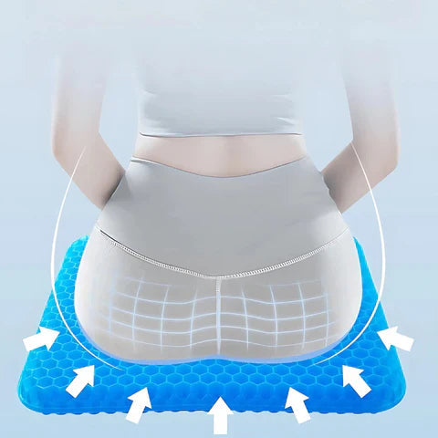 Comfort Gel Cushion | Cooling Seat Cushion with Breathable Design | Flexible Support for Pain Relief 0
