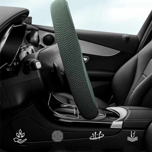 Comfort Grip | Ultra-Thin Car Steering Wheel Cover with Ice Silk Fabric | Moisture-Wicking Design for Enhanced Comfort 1