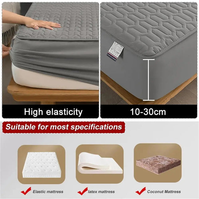 Comfort Haven | Waterproof Mattress Pad Cover with Latex Layer | Soft Cotton for Ultimate Protection 1