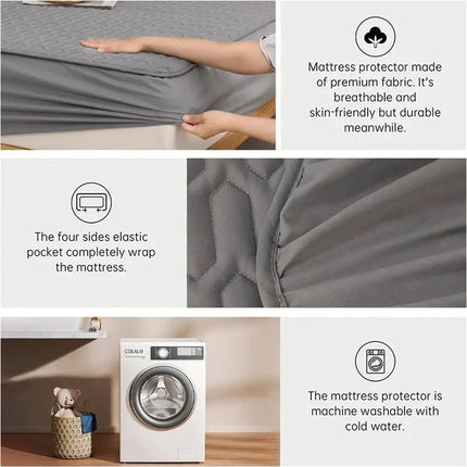 Comfort Haven | Waterproof Mattress Pad Cover with Latex Layer | Soft Cotton for Ultimate Protection 4