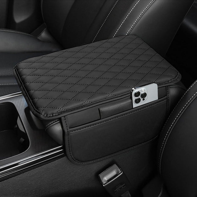 Comfort Luxe | PU Leather Car Armrest Mat with Storage Pockets | Stylish Protection for Your Vehicle 1