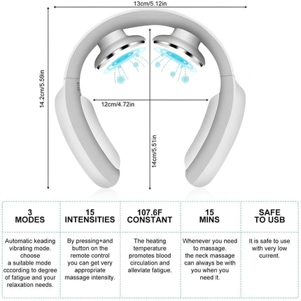 Comfort Neck Massager | Rechargeable Device with Heat & Vibration Settings for Ultimate Relaxation 3