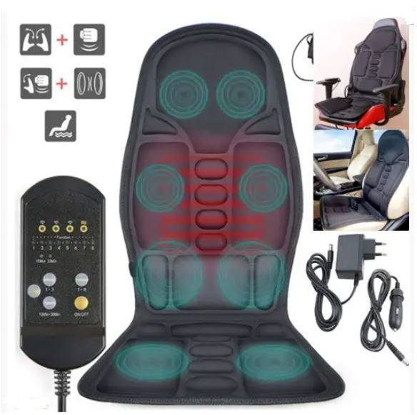 Comfort Series | Heated Massage Chair Pad with 8 Modes | Relaxation Cushion for Home & Vehicle 0
