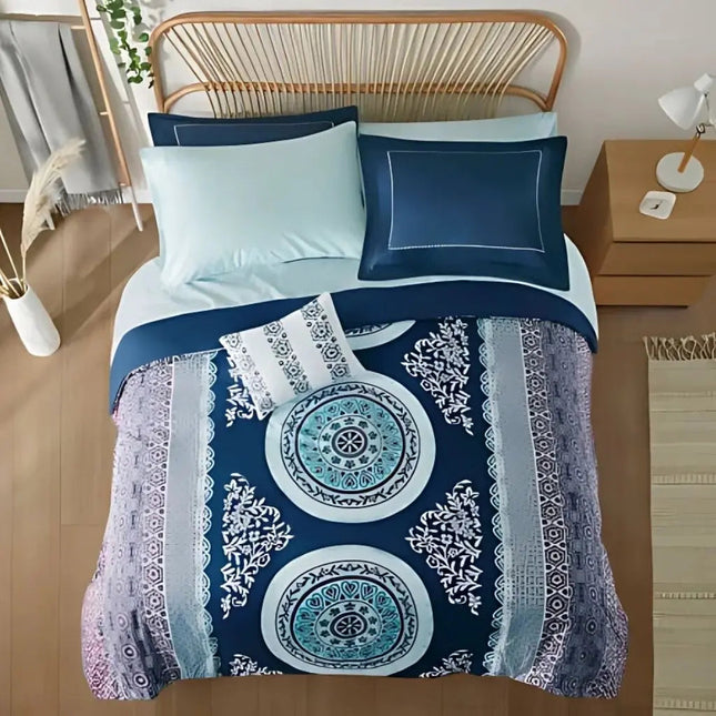 Queen Comforter Set with Sheets, Boho Bed in a Bag, Queen Bedding Set with Pillow Shams and Decorative Pillow_01