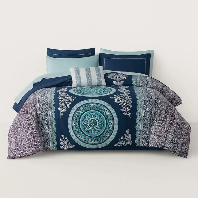 Queen Comforter Set with Sheets, Boho Bed in a Bag, Queen Bedding Set with Pillow Shams and Decorative Pillow_00