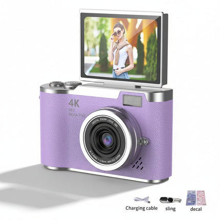 Compact 4K Digital Camera with 180° Flip Screen & 48MP for Easy Selfies 12