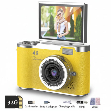 Compact 4K Digital Camera with 180° Flip Screen & 48MP for Easy Selfies 5