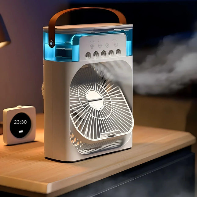 Compact Air Cooler | 3-in-1 Portable Air Conditioner with LED Light | Efficient Humidifier for Everyday Use 0