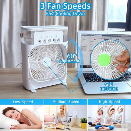 Compact Air Cooler | 3-in-1 Portable Air Conditioner with LED Light | Efficient Humidifier for Everyday Use 4