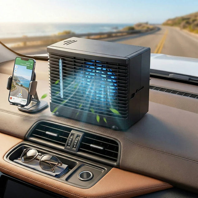 Compact Car Cooling System | 12V Portable Evaporative Cooler with Whisper-Quiet Operation for Refreshing Comfort 0