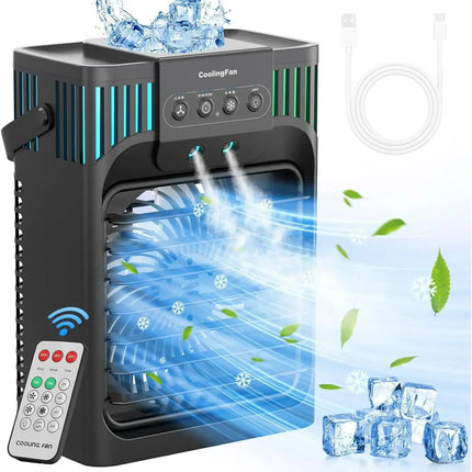 Compact Desktop Air Conditioner | Portable Air Cooler with Remote Control | Personal Comfort for Home or Office 0