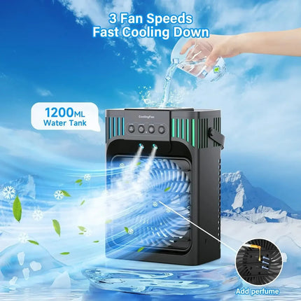 Compact Desktop Air Conditioner | Portable Air Cooler with Remote Control | Personal Comfort for Home or Office 2