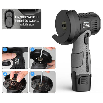 Compact Grinder | 12V Mini Angle Grinder with 400W Motor & Cutting Disc | Cordless Design for Versatile Use 5