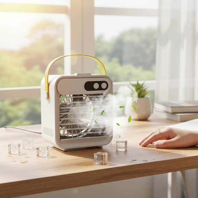 Compact Mini Air Conditioner | Portable Humidifier & Cooling Fan for Personal Comfort 0