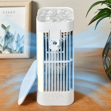 Compact Mini Desk Fan with Spray Cooling & Quiet Operation | USB-Powered for Instant Relief 0