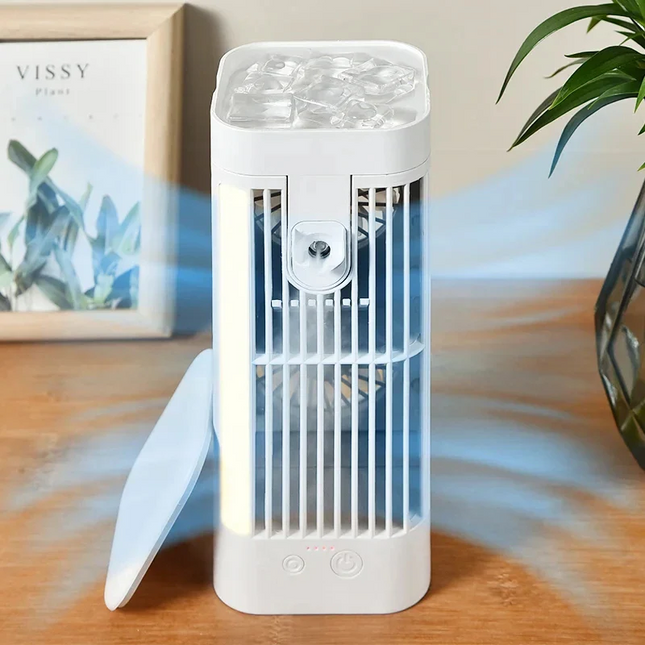 Compact Mini Desk Fan with Spray Cooling & Quiet Operation | USB-Powered for Instant Relief 0