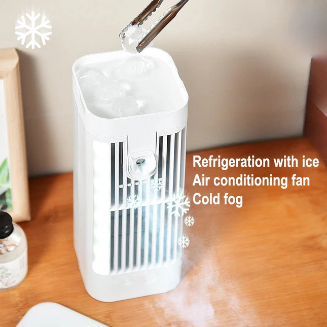 Compact Mini Desk Fan with Spray Cooling & Quiet Operation | USB-Powered for Instant Relief 1