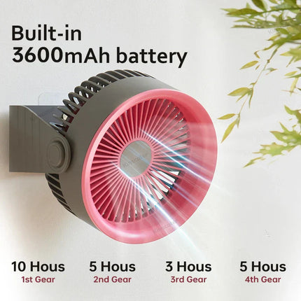 Compact Mini Fan | Small Desk Fan with 3600 mAh Battery & 4 Speed Settings | Perfect for Home or Travel Cooling 4