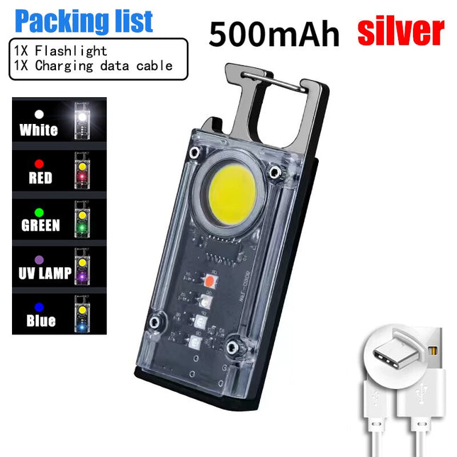 Compact Mini Keychain Flashlight with Bright LED Light | Rechargeable Torch for Safe Navigation 0