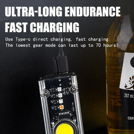 Compact Mini Keychain Flashlight with Bright LED Light | Rechargeable Torch for Safe Navigation 1