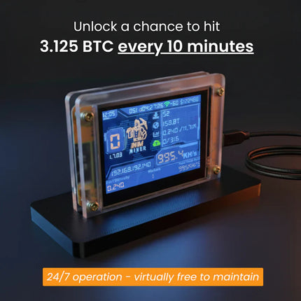 Compact Mining Display | ESP32 Crypto Monitoring Device with 2.8-Inch Display | Real-Time Metrics for Efficient Mining 0