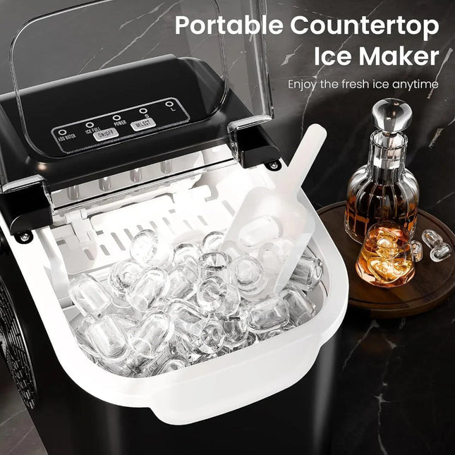 Compact Nugget Ice Maker | Portable Countertop Ice Machine with Self-Cleaning Function | Fast Ice Production for Home and Office 1