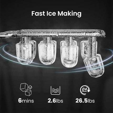 Compact Nugget Ice Maker | Portable Countertop Ice Machine with Self-Cleaning Function | Fast Ice Production for Home and Office 2