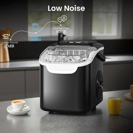 Compact Nugget Ice Maker | Portable Countertop Ice Machine with Self-Cleaning Function | Fast Ice Production for Home and Office 5