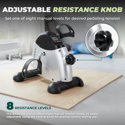 Compact Pedal Exerciser | Adjustable Resistance with Digital Display for Full-Body Workouts 3
