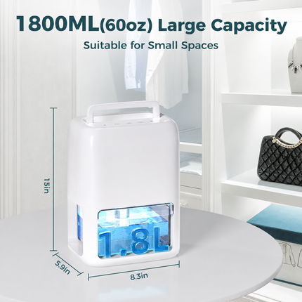 Compact Portable Dehumidifier | Quiet Operation & Auto Shut Off | Ideal Humidity Control for Basements and Small Spaces 2